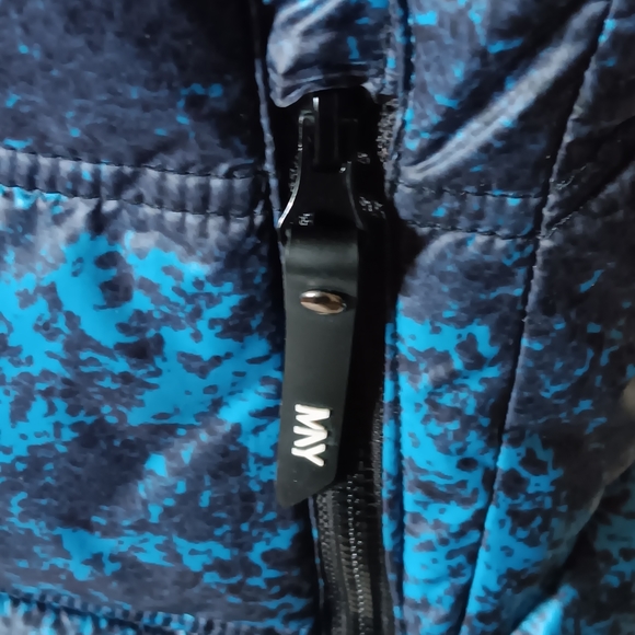 Andrew Marc Designer Puffer Vest Black Blue Speckled - Picture 8 of 15